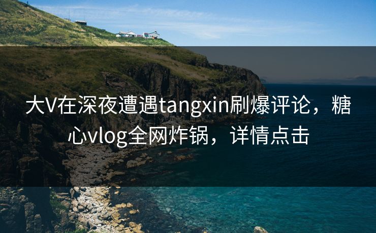 大V在深夜遭遇tangxin刷爆评论,糖心vlog全网炸锅,详情点击