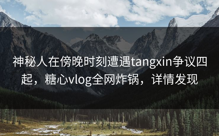神秘人在傍晚时刻遭遇tangxin争议四起，糖心vlog全网炸锅，详情发现